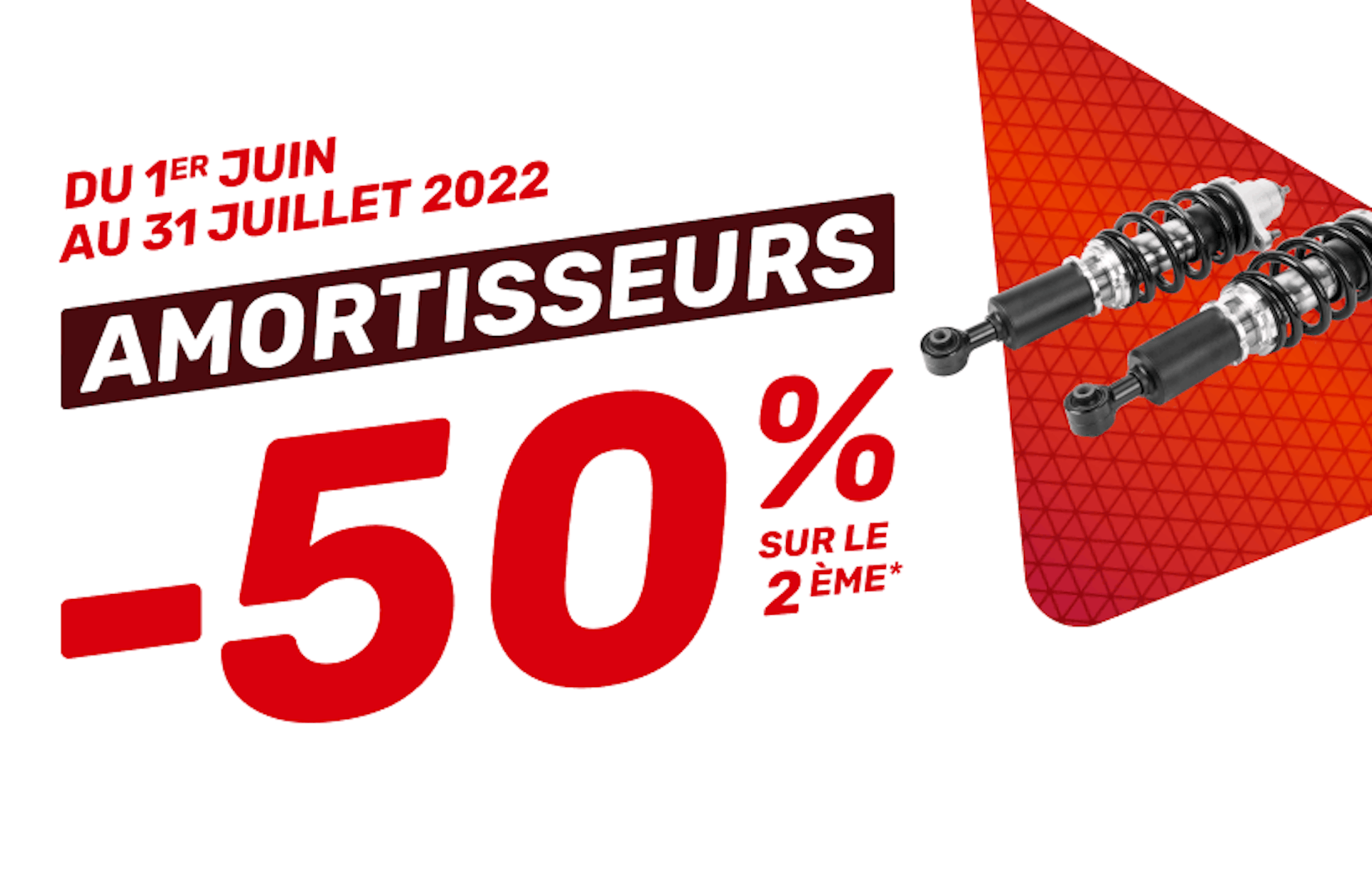 Amortisseurs -50% sur le deuxième